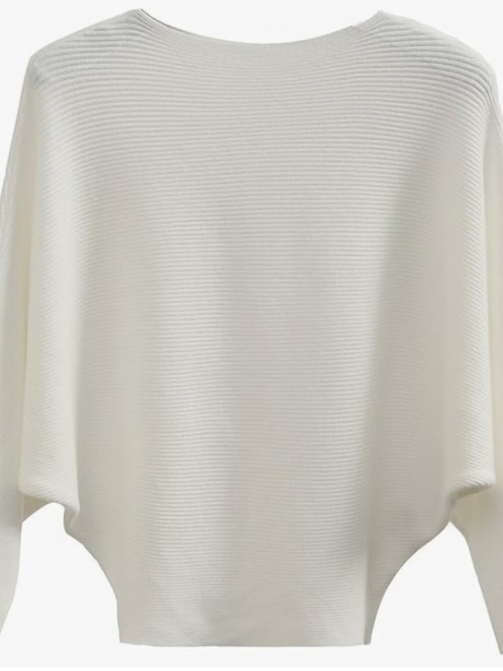 Gaberly Pink - Boat Neck Batwing Sleeves Dolman Knitted Sweater - One Size